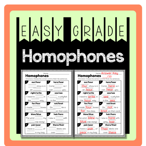 Homophones | Complete a sentence | Homophones Assessment's featured image