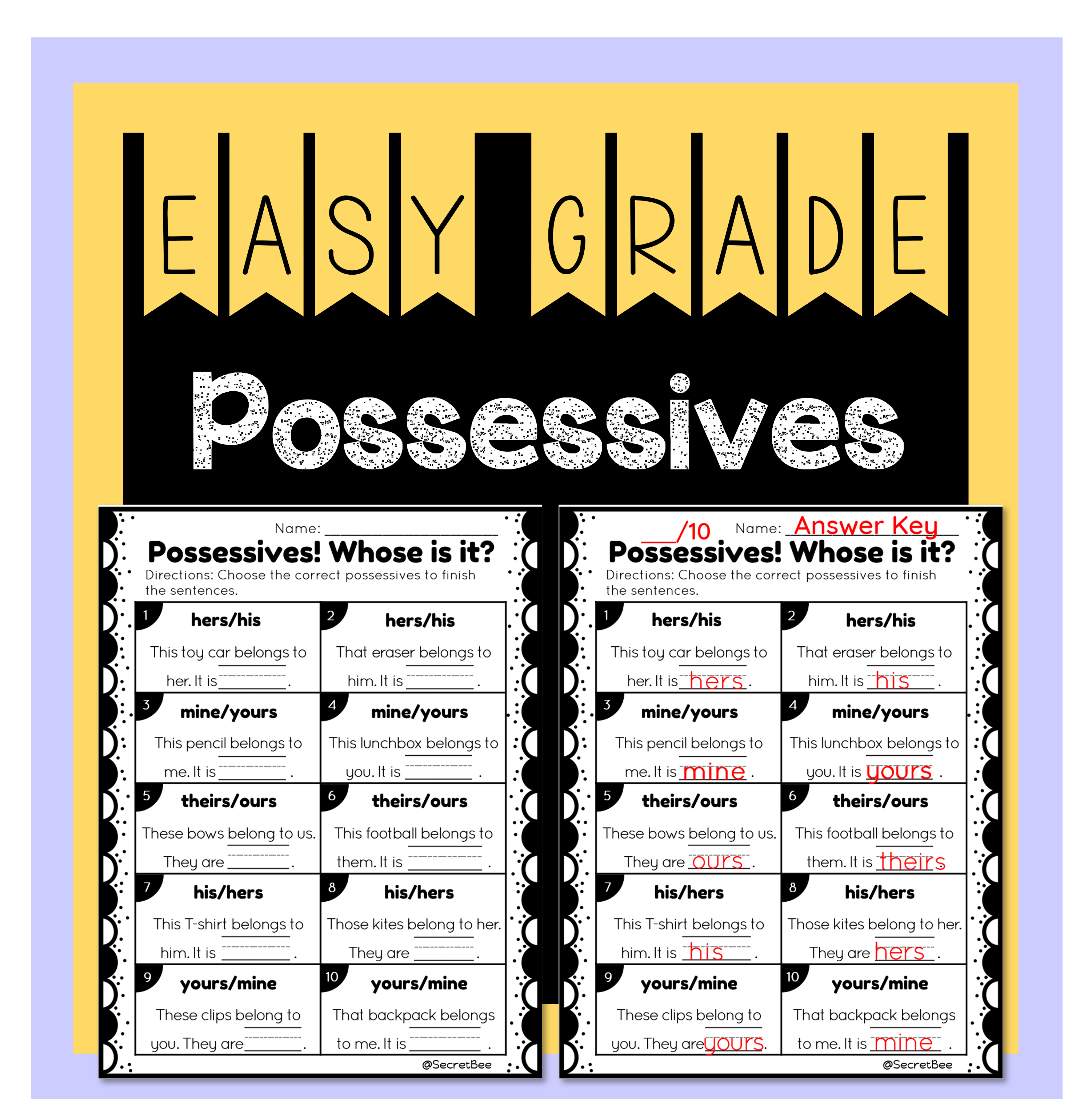 Possessives Assessment