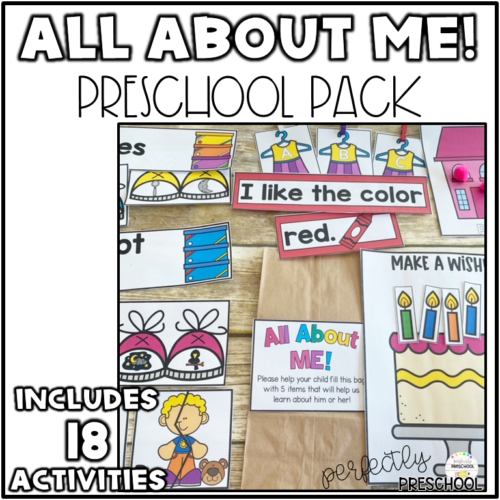 All About Me Math and Literacy Centers for Preschool, Pre-K and Kindergarten's featured image