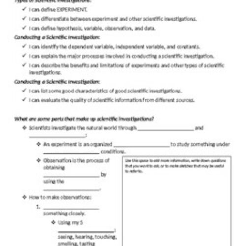 Guided Notes for Science Fusion U1, L3 Scientific Investigations PPT's featured image