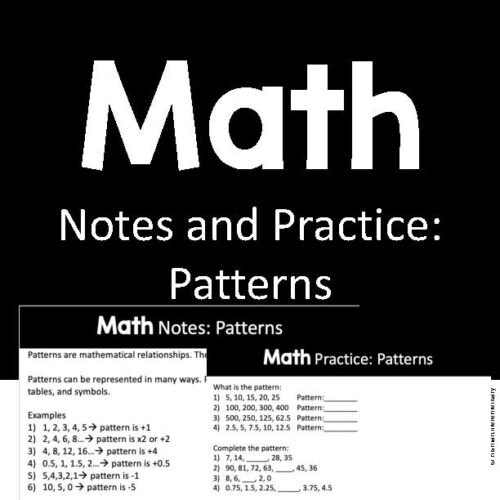 Math Notes and Practice: Patterns *with answer key*'s featured image