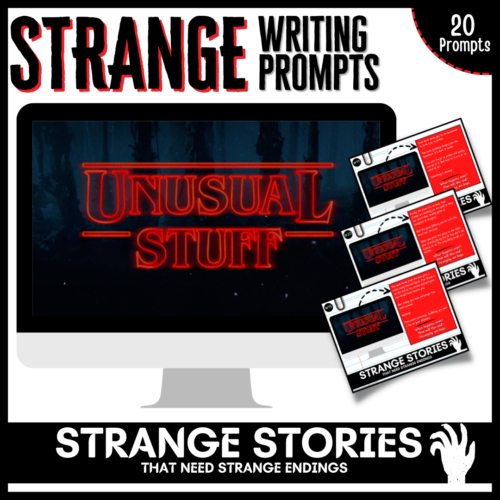 Stranger Things Daily Writing Prompts | Spooky Task Cards for Writing Centers's featured image