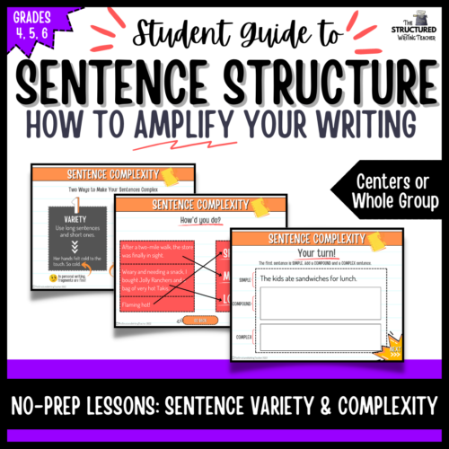 Sentence Structure Activity : Variety & Complexity Grades 4 - 6's featured image