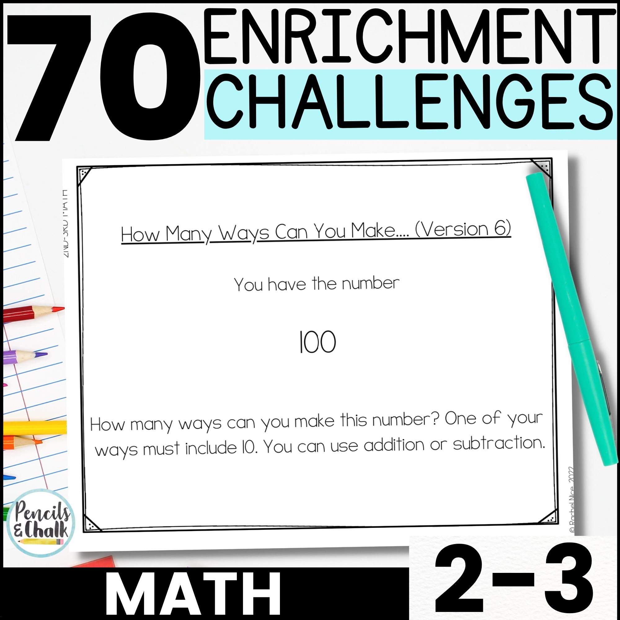 Math Enrichment Activities for Early Finishers and Gifted Students 2nd, 3rd Grade