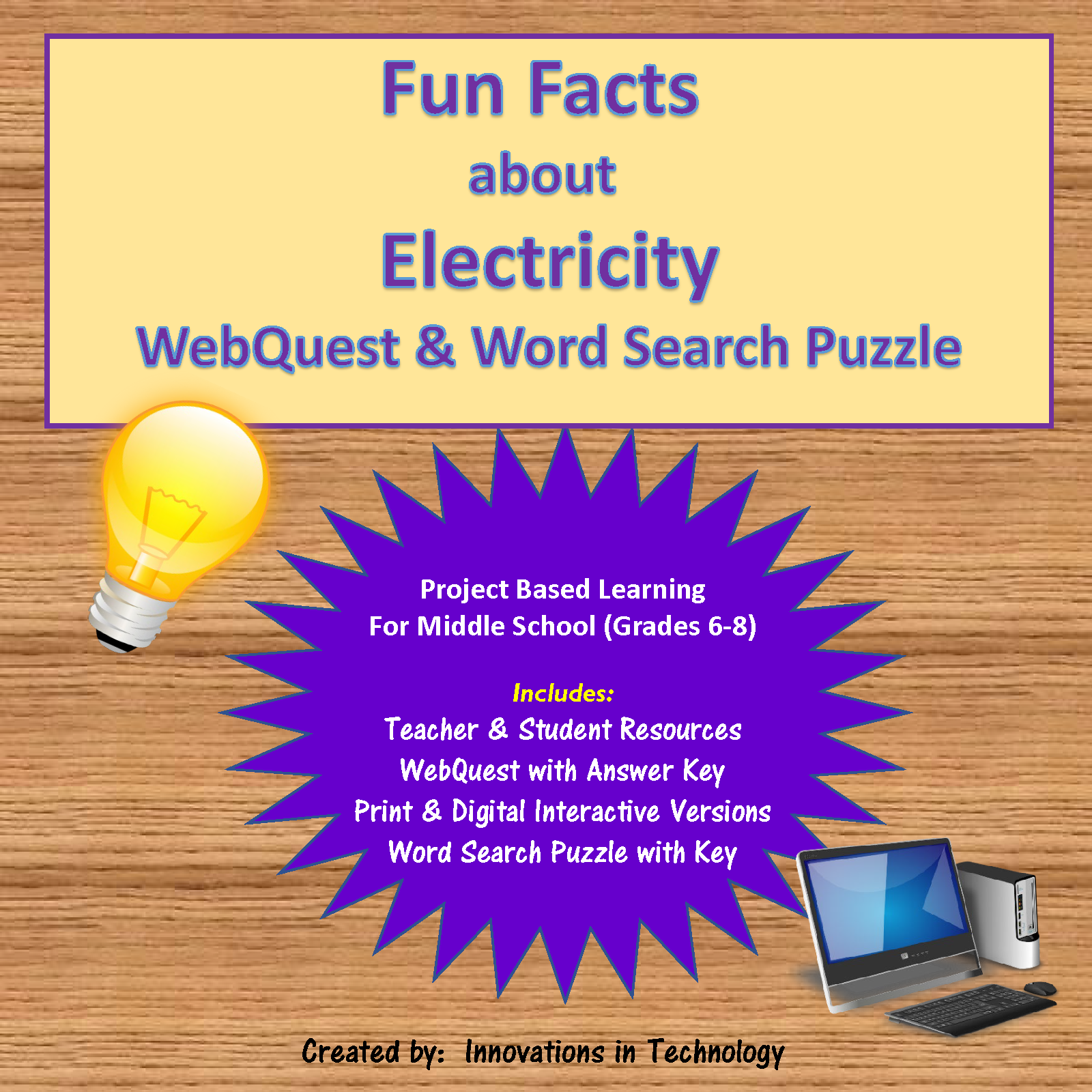 Fun Facts about Electricity - WebQuest & Word Search Puzzle