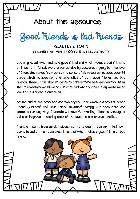 good and bad friendships