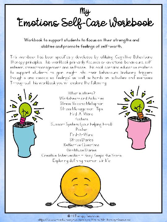 Behaviour Support- My Emotions Self-Care Workbook Social Emotional ...