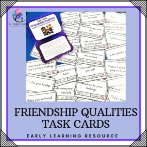 Helpful vs Unhelpful Friendship Qualities Task Cards - Social Skills