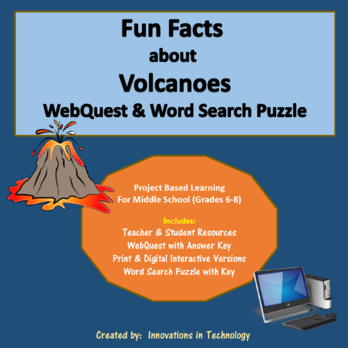 Fun Facts about Volcanoes - WebQuest & Word Search Puzzle's featured image