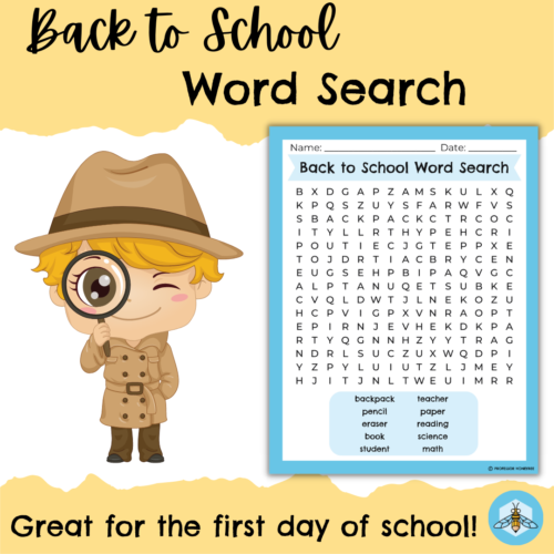 Back to School Word Search Activity's featured image