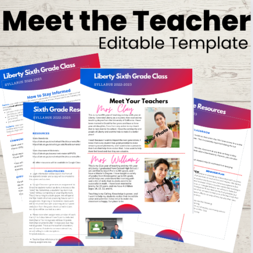 Syllabus/Meet the Teacher/Teacher Letter for Coteachers Grade Level Partners Team Teaching's featured image