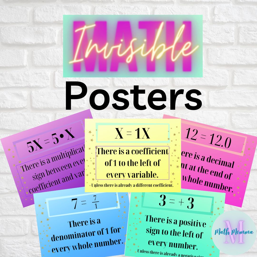 Invisible Math Posters Color & Greyscale