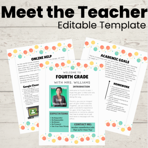 Editable Syllabus/Meet the Teacher Letter Print/Digital Dots's featured image