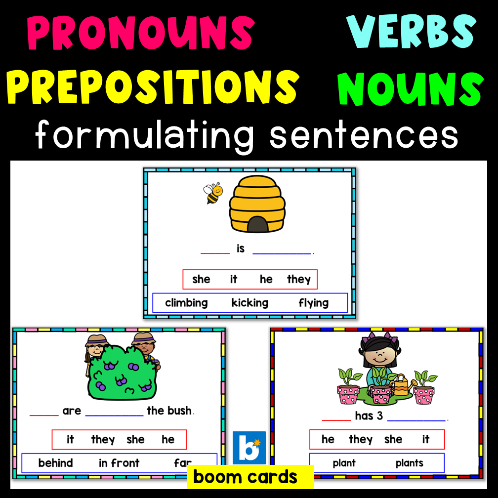 Formulating Sentences with pronouns, verbs, prepositions & nouns|back to school