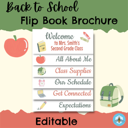 Back to School Meet the Teacher Flip Book Brochure (EDITABLE)'s featured image