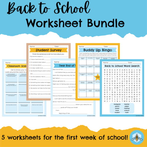 Back to School Worksheet Activity Bundle's featured image