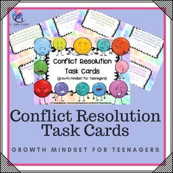 Conflict Resolution Task Cards - social skill and growth mindset for teenagers