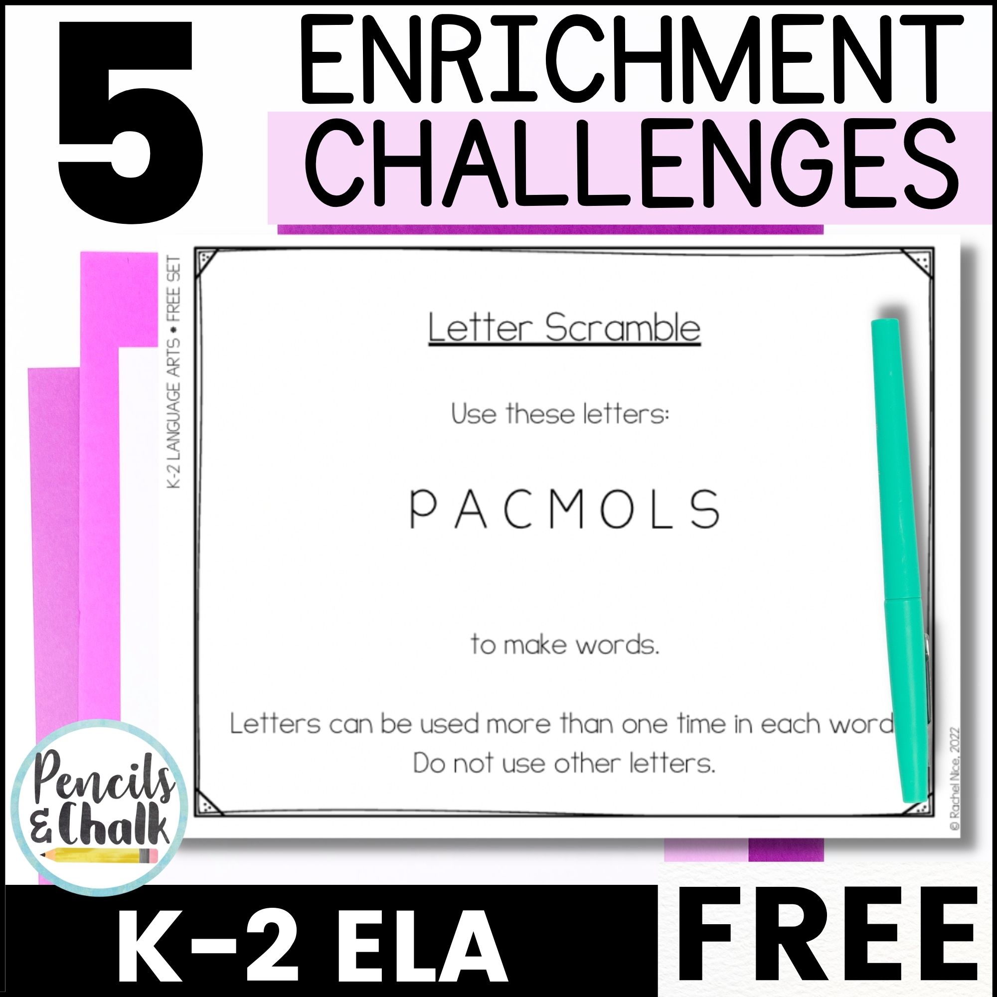 FREE Reading Enrichment Activities for Early Finishers & Gifted K, 1st, and 2nd
