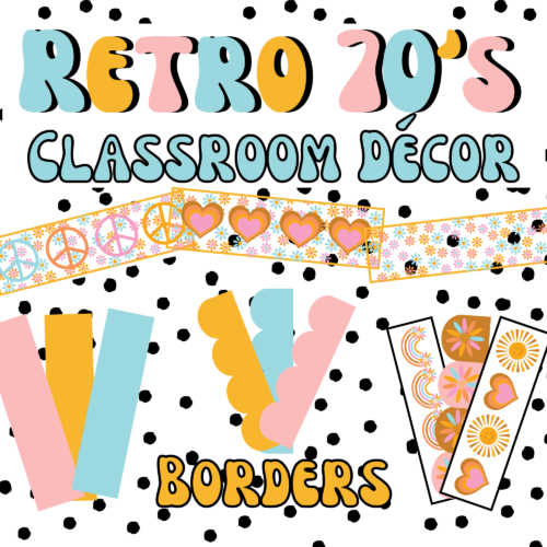 Retro 70s Middle and High School Classroom Decor Bulletin Board Borders's featured image