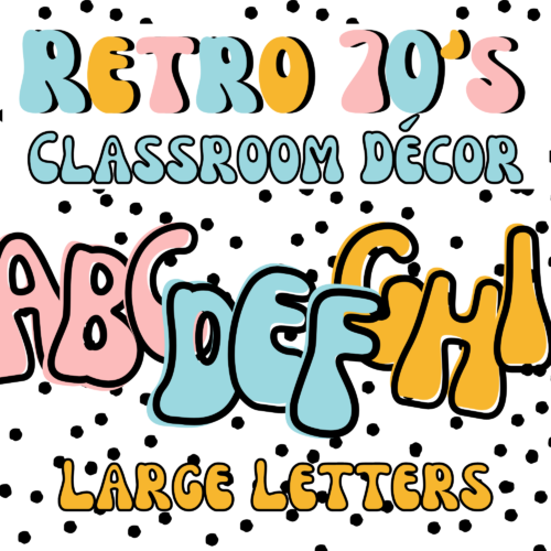 Retro 70s Middle and High School Classroom Decor Large Bulletin Board Letters's featured image