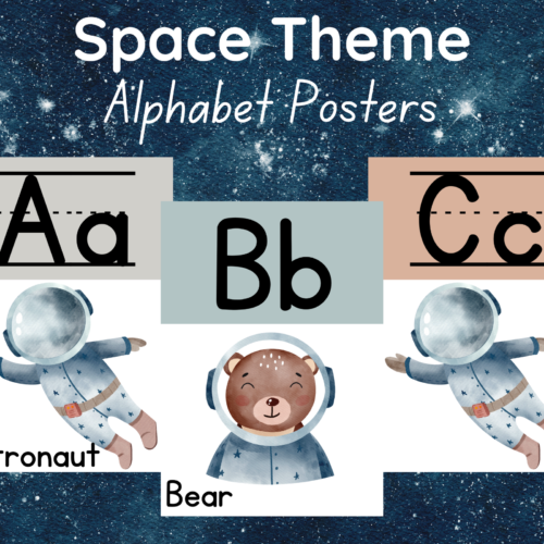 Gender Neutral Space Theme Alphabet Posters's featured image