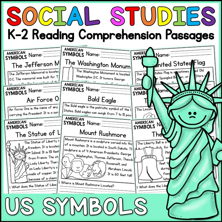 American Symbols Social Studies Reading Comprehension Passages K-2