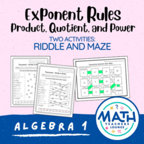 Exponent Rules: Riddle and Maze Activities's featured image