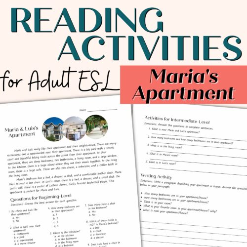 Reading Comprehension Passage and Activities for Beginner and Intermediate Adult ESL | Maria's Apartment's featured image