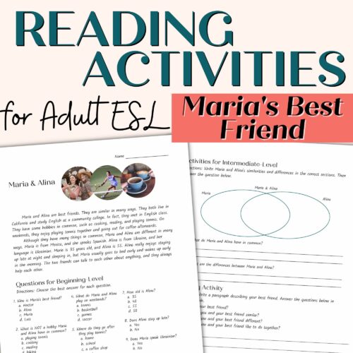 Reading Comprehension Passage and Activities for Beginner and Intermediate Adult ESL | Maria's Best Friend's featured image