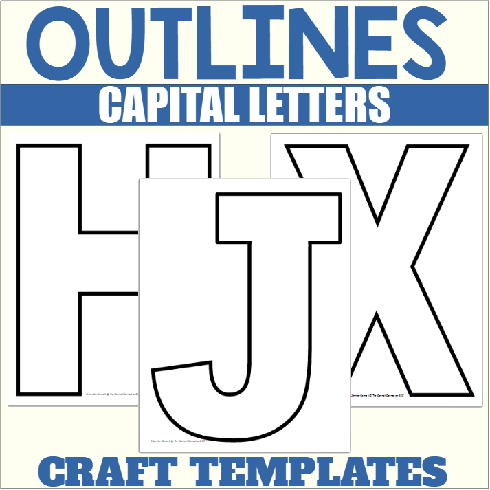 Capital Letter Outlines for Alphabet Craft Templates and Bulletin Board Letters