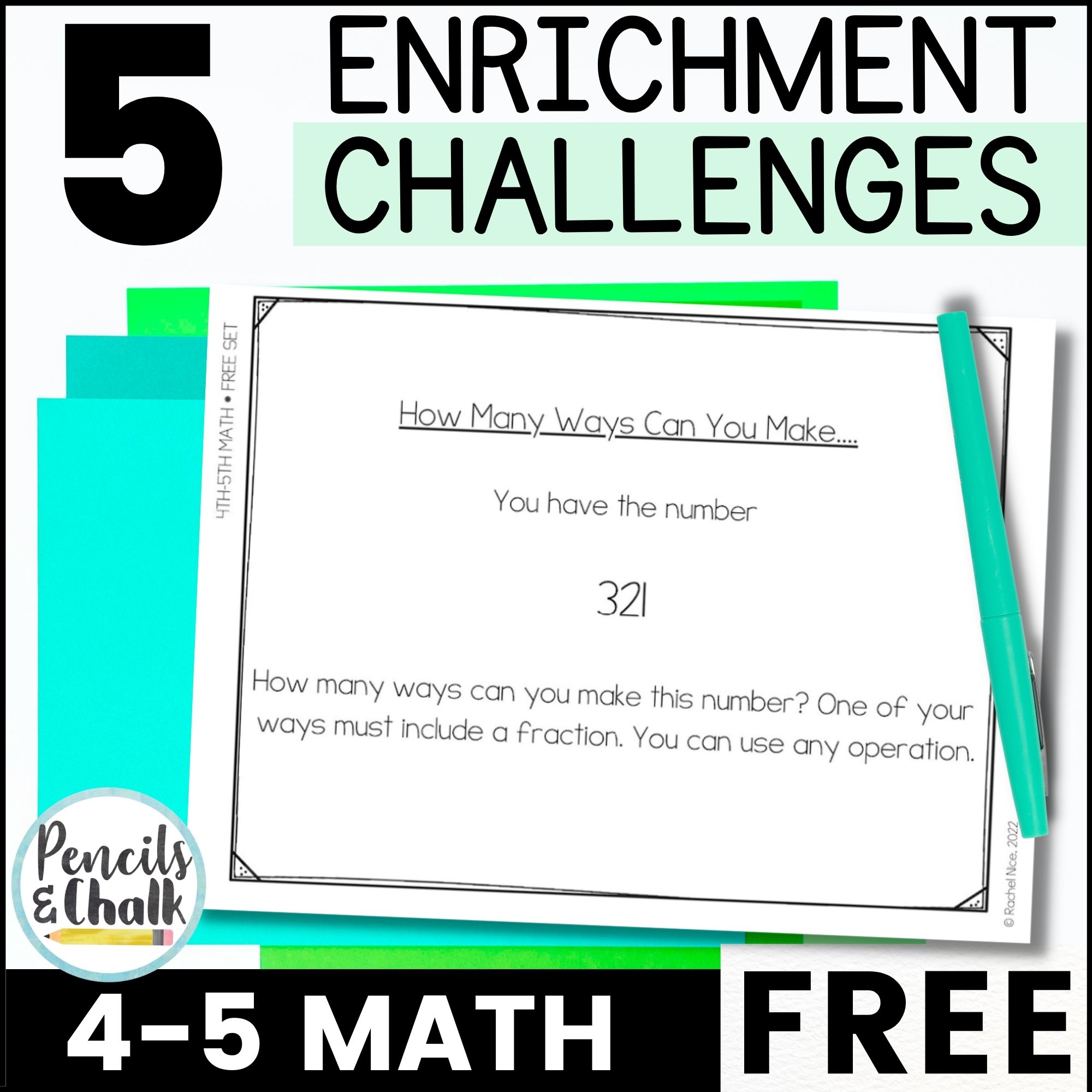 FREE Math Enrichment Activities for Early Finishers & Gifted 4th and 5th Grade