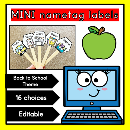 Back to School mini nametag labels's featured image