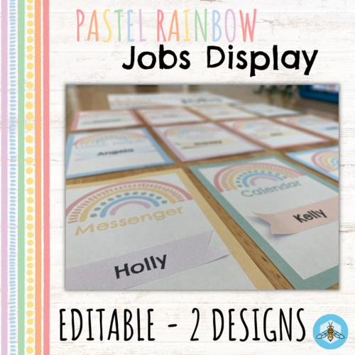 Pastel Rainbow Classroom Job Display (EDITABLE)'s featured image
