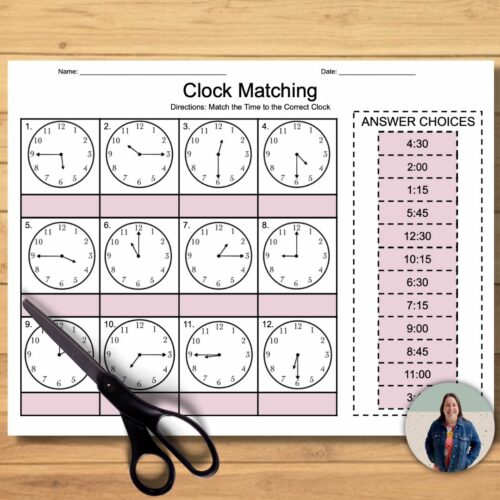 Telling Time with Analog Clocks Printable Activity's featured image