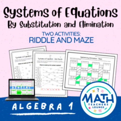 Systems of Equations: Riddle and Maze Worksheets