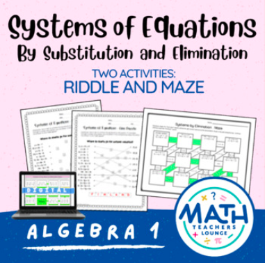 Systems Of Equations- Riddle And Maze Worksheets - Classful