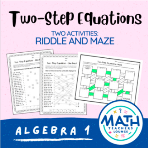 Two-Step Equations: Riddle and Maze Activity's featured image