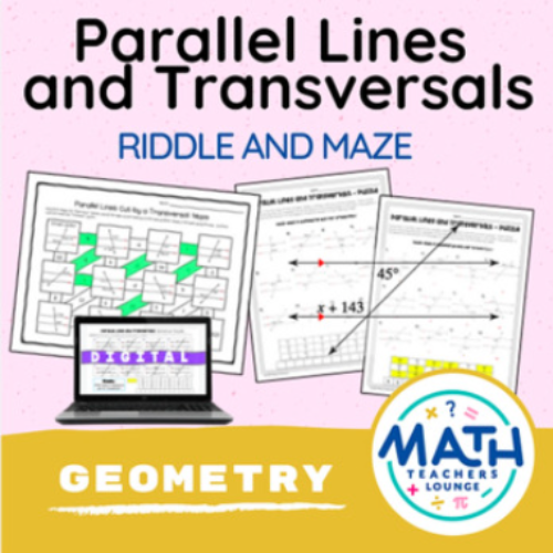 Parallel Lines Cut by a Transversal - Riddle Worksheet and Maze's featured image