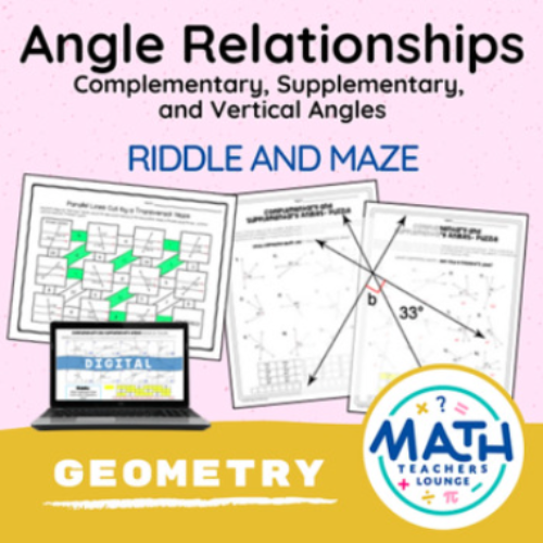 Angle Relationships - Riddle Worksheet and Maze's featured image