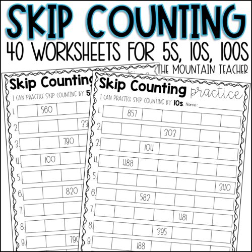 Skip Counting Worksheets by 5s by 10s and by 100s's featured image
