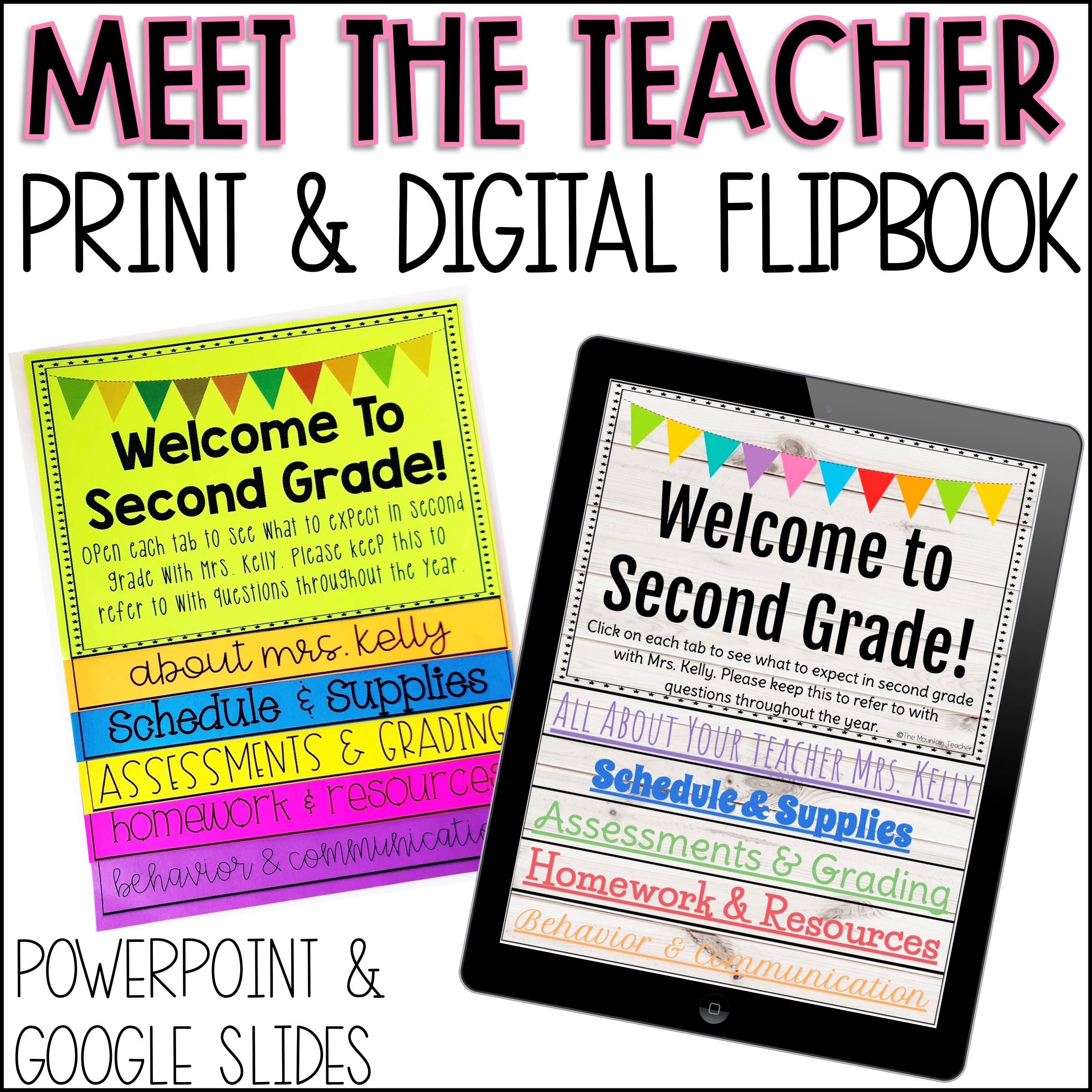 Meet the Teacher Template Editable Flip Book Digital and Printable