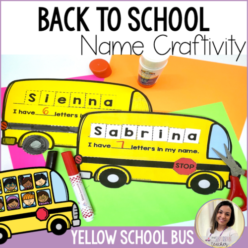 Back to School Name Craft School Bus Craft's featured image