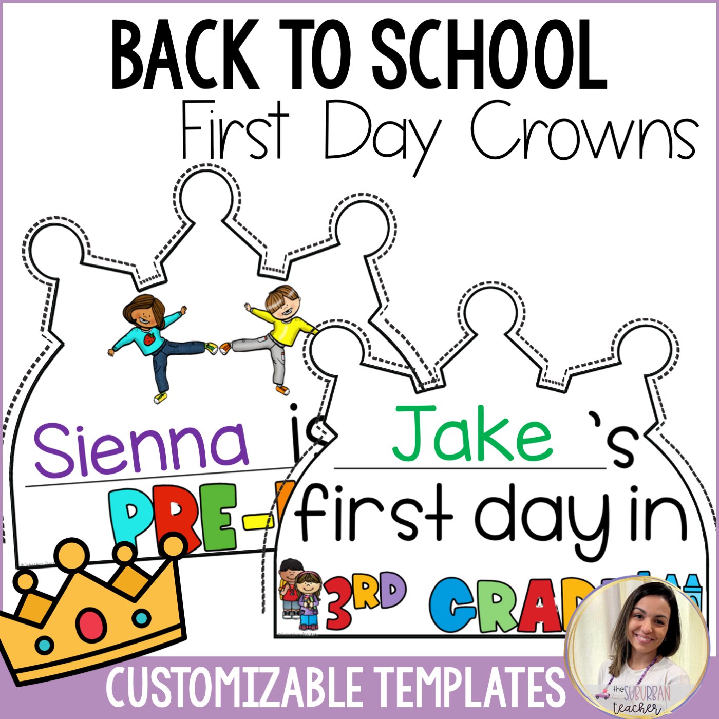 Back to School Craftivity First Day of School Crowns's featured image