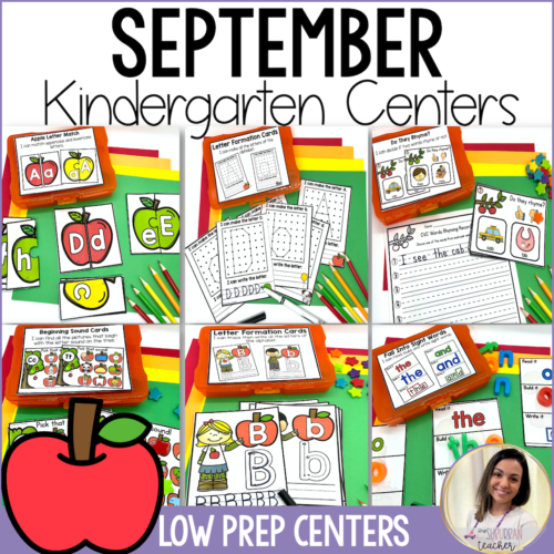 September Centers for Kindergarten Literacy and Math Centers's featured image