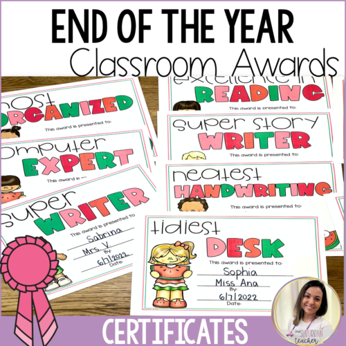Editable End of the Year Classroom Awards Certificates Watermelon Theme's featured image