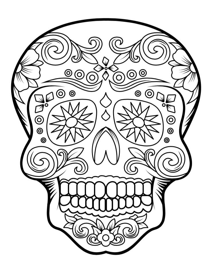 Calaveras (Skull) Freebie Coloring Page for Day Of The Dead