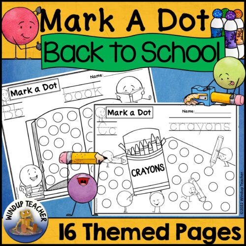 Back to School Bingo Dot Dauber Worksheets - Do-A-Dot Marker Printable Activity's featured image