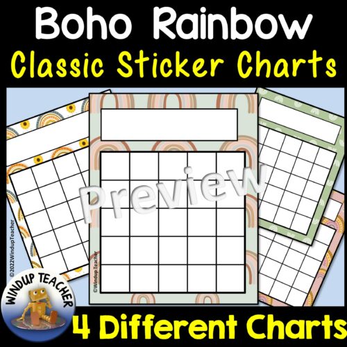 Boho Rainbow Classic Sticker Charts's featured image