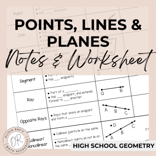 Points, Lines and Planes Notes & Worksheet's featured image