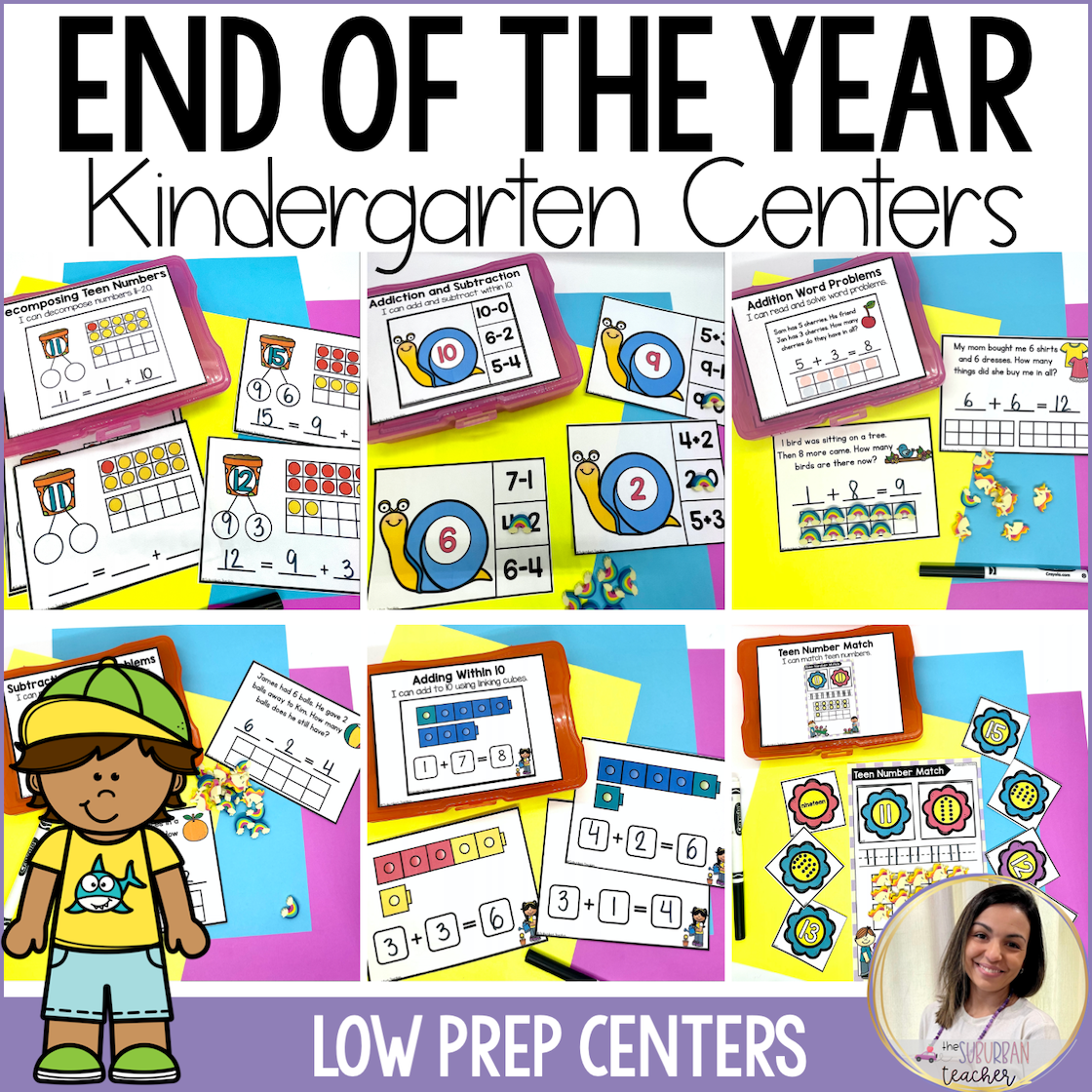 End of the School Year Activities Kindergarten End of the Year Centers
